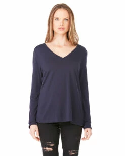 Ladies' Flowy Long-Sleeve V-Neck -Jiffyshirts Store 975c26abc6f2ab