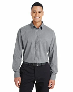 CrownLux Performance™ Men's Tonal Mini Check Shirt -Jiffyshirts Store 9ddd33437e998a