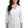 Ladies 3/4-Sleeve Micro Tattersall Easy Care Shirt -Jiffyshirts Store 9ea3edb336c6a5