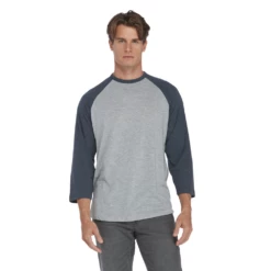 Platinum Men's Tri-Blend 3/4 Sleeve Raglan Tee