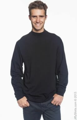 Adult Unisex Sueded Cotton Jersey Mock Turtleneck -Jiffyshirts Store B9EB9C47D2A397