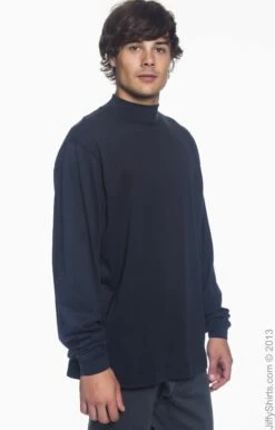 Adult Unisex Sueded Cotton Jersey Mock Turtleneck -Jiffyshirts Store B9F4384B16EA55
