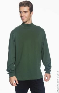 Adult Unisex Sueded Cotton Jersey Mock Turtleneck -Jiffyshirts Store BAA9F7D01701F7