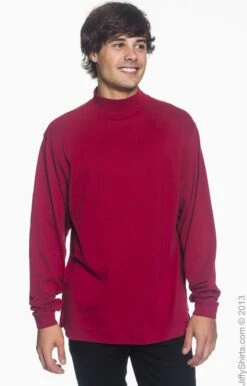 Adult Unisex Sueded Cotton Jersey Mock Turtleneck -Jiffyshirts Store BAAC4751976CD2