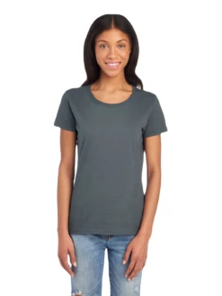 FRUIT OF THE LOOM Ladies' 5 Oz., HD Cotton™ T-Shirt -Jiffyshirts Store JPG L3930R Charcoal Grey FRONT 0405 1680004736