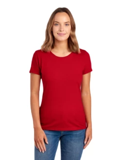 FRUIT OF THE LOOM Ladies' 5 Oz., HD Cotton™ T-Shirt -Jiffyshirts Store JPG L3930R True Red FRONT 0260 1680004736