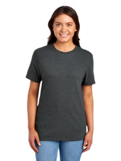 FRUIT OF THE LOOM Adult Unisex 4.7 Oz. Sofspun® Jersey Crew T-Shirt -Jiffyshirts Store JPG SF45R Black Heather FRONT 0346 1680004736