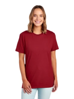 FRUIT OF THE LOOM Adult Unisex 4.7 Oz. Sofspun® Jersey Crew T-Shirt -Jiffyshirts Store JPG SF45R Cardinal FRONT 0588 1680004736
