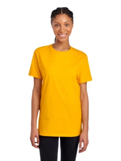 FRUIT OF THE LOOM Adult Unisex 4.7 Oz. Sofspun® Jersey Crew T-Shirt -Jiffyshirts Store JPG SF45R Gold FRONT 3695 1680004736