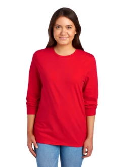 FRUIT OF THE LOOM Adult Unisex 4.7 Oz. Sofspun® Jersey Long-Sleeve T-Shirt -Jiffyshirts Store JPG SFLR Fiery Red FRONT 0291 1680004736