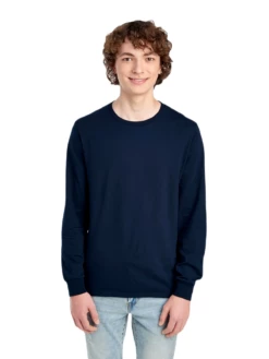 FRUIT OF THE LOOM Adult Unisex 4.7 Oz. Sofspun® Jersey Long-Sleeve T-Shirt -Jiffyshirts Store JPG SFLR Jnavy FRONT 0109 1680004736