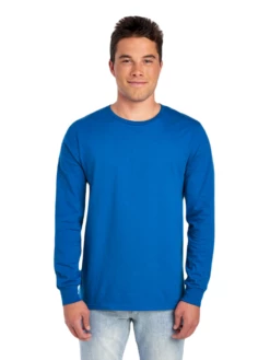 FRUIT OF THE LOOM Adult Unisex 4.7 Oz. Sofspun® Jersey Long-Sleeve T-Shirt -Jiffyshirts Store JPG SFLR Royal FRONT 0750 1680004736