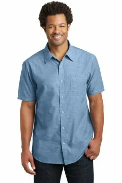 District Men's Short Sleeve Washed Woven Shirt -Jiffyshirts Store a5c9dc206934d0
