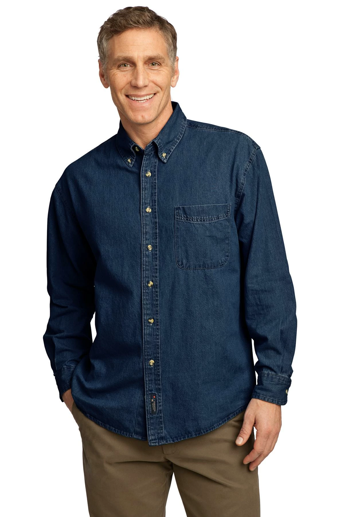 Unisex Long Sleeve Value Denim Shirt 6 Unisex Long Sleeve Value Denim Shirt - Image 4