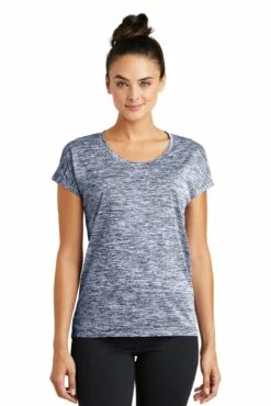 Ladies PosiCharge Electric Heather Sporty Tee -Jiffyshirts Store a6774f5754bde7