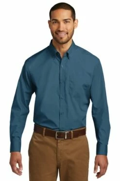 Men's Long Sleeve Carefree Poplin Shirt -Jiffyshirts Store a69ec15eccfbd7