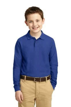 Youth Unisex Long Sleeve Silk Touch Polo -Jiffyshirts Store a729b043cd79fa
