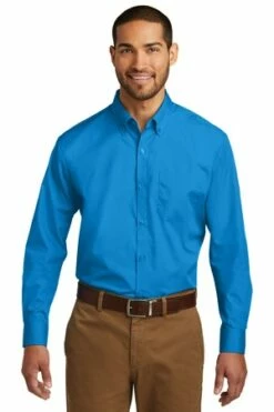 Men's Long Sleeve Carefree Poplin Shirt -Jiffyshirts Store a90a5f78de2e15