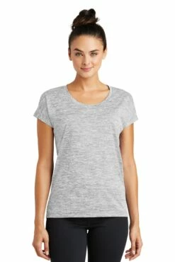 Ladies PosiCharge Electric Heather Sporty Tee -Jiffyshirts Store ad56225be6cd0f