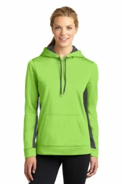Ladies Sport-Wick Fleece Colorblock Hooded Pullover -Jiffyshirts Store add18414576b41