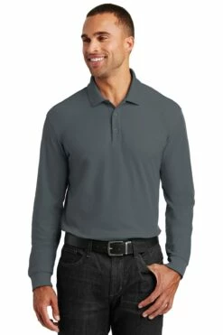 Adult Long Sleeve Core Classic Pique Polo -Jiffyshirts Store aec1b0a4e00903