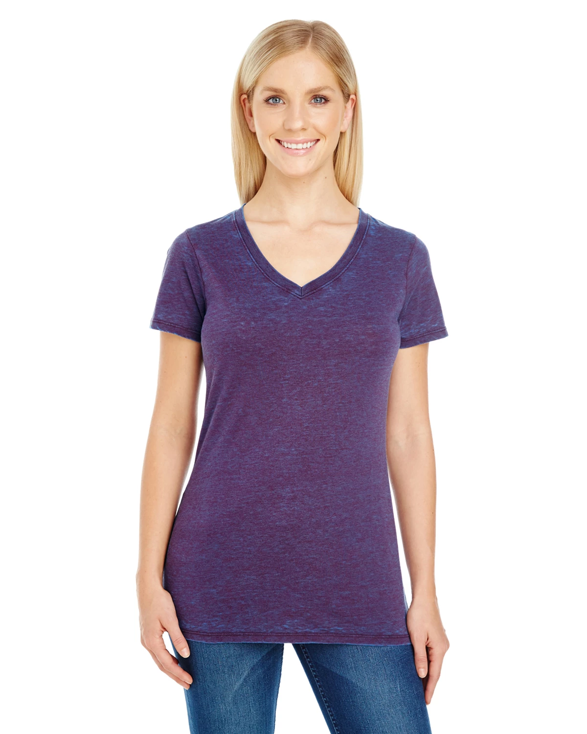 Ladies' Cross Dye Short-Sleeve V-Neck T-Shirt 9 Ladies' Cross Dye Short-Sleeve V-Neck T-Shirt - Image 7