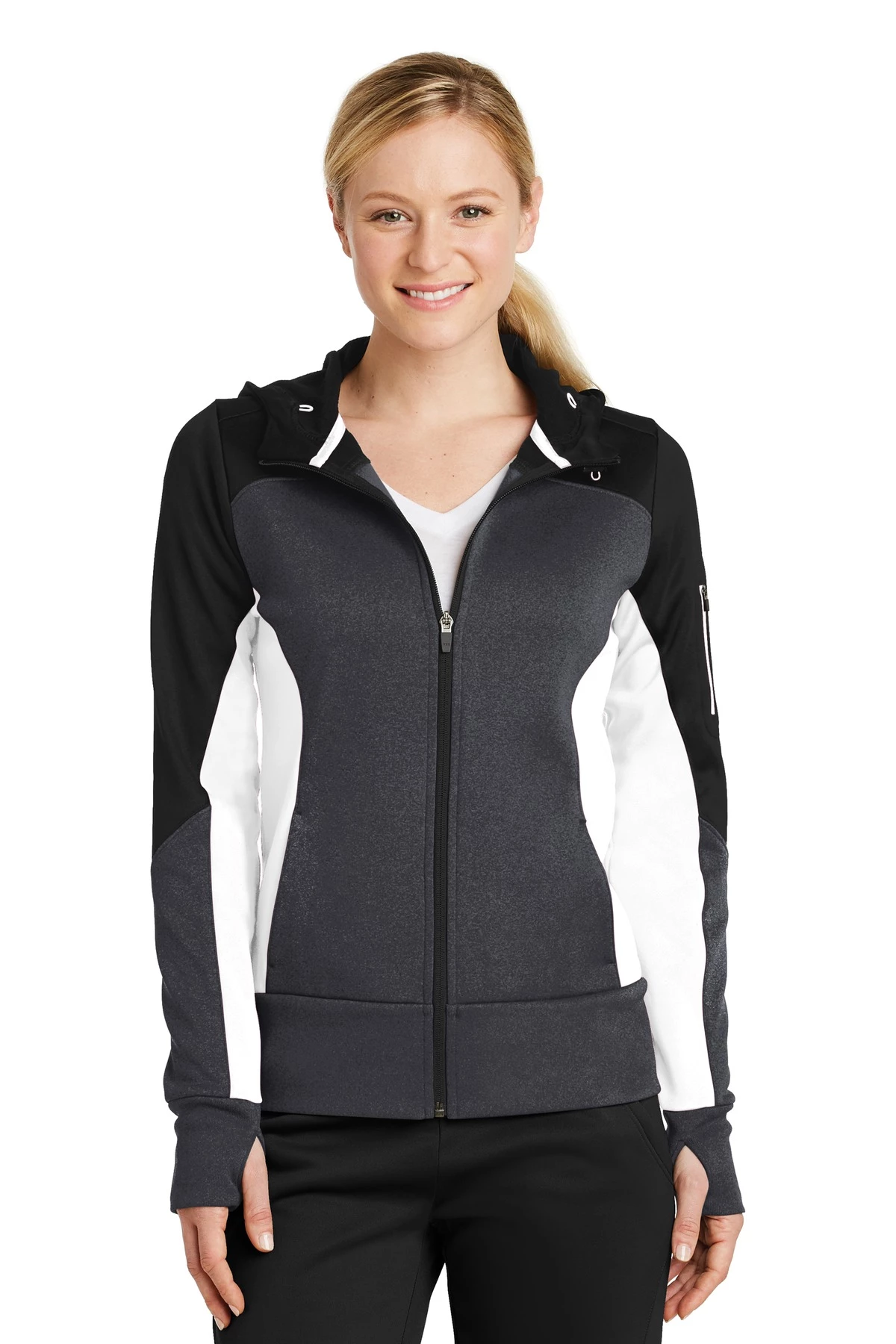 Ladies Tech Fleece Colorblock Full-Zip Hooded Jacket 7 Ladies Tech Fleece Colorblock Full-Zip Hooded Jacket - Image 5