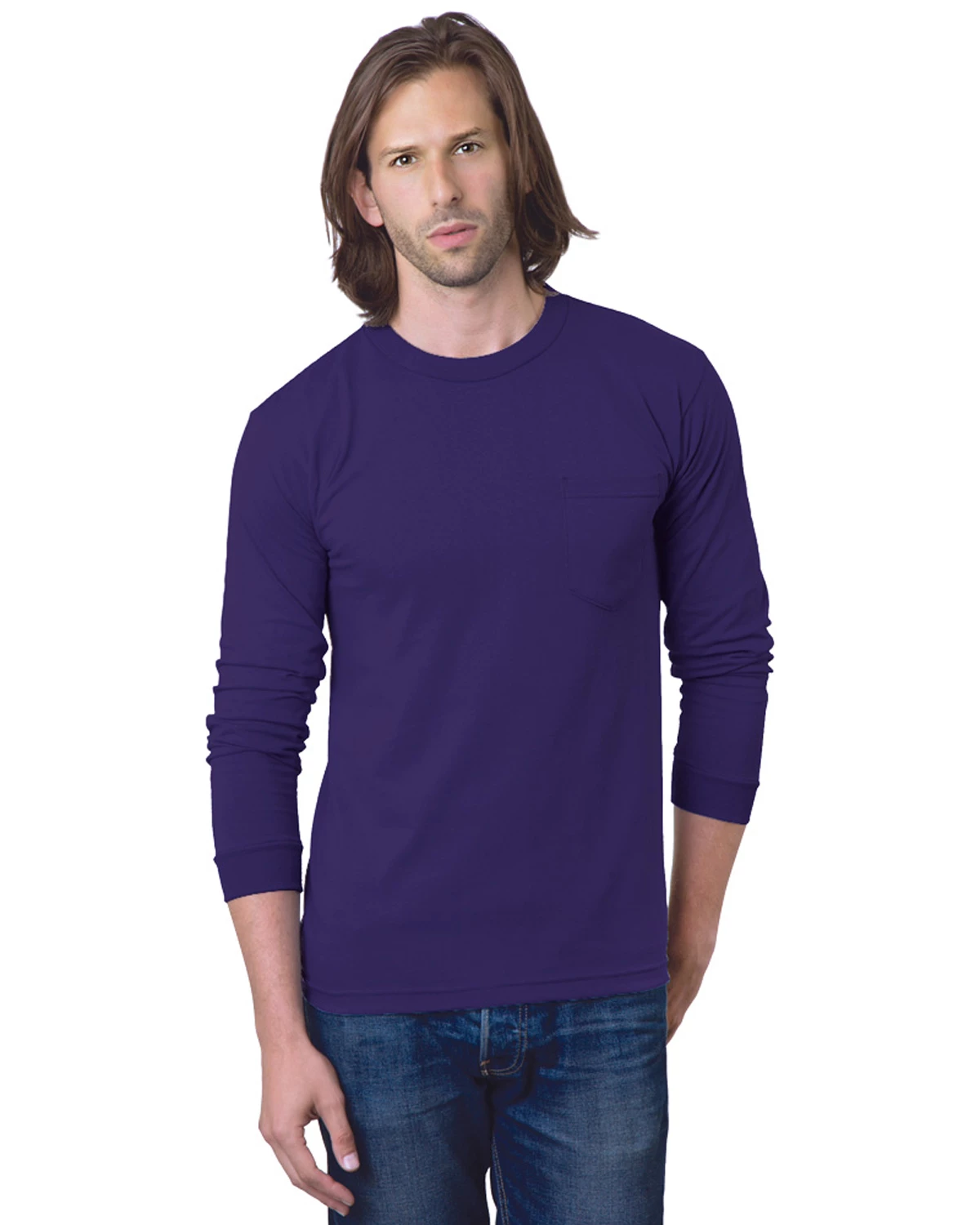 Adult Unisex 6.1 Oz., 100% Cotton Long Sleeve Pocket T-Shirt 21 Adult Unisex 6.1 Oz., 100% Cotton Long Sleeve Pocket T-Shirt - Image 19