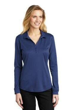 Ladies Silk Touch Performance Long Sleeve Polo 21 Ladies Silk Touch Performance Long Sleeve Polo -Jiffyshirts Store b1358076d6b55b