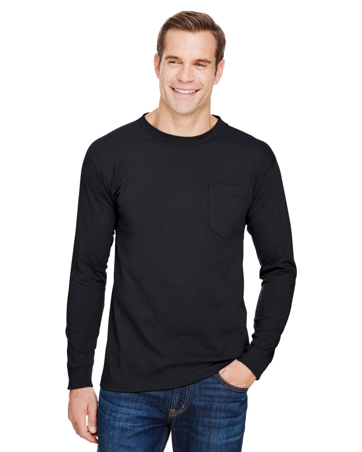 Unisex Union-Made Long-Sleeve Pocket Crew T-Shirt 3 Unisex Union-Made Long-Sleeve Pocket Crew T-Shirt