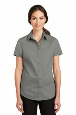 Ladies Short Sleeve SuperPro Twill Shirt -Jiffyshirts Store b49302faea0aeb