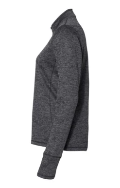 ADIDAS Ladies' 3-Stripes Heather Quarter-Zip -Jiffyshirts Store b4cdbbe411f029