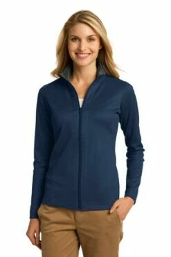 Ladies Vertical Texture Full-Zip Jacket -Jiffyshirts Store b5590ed2a53b6d