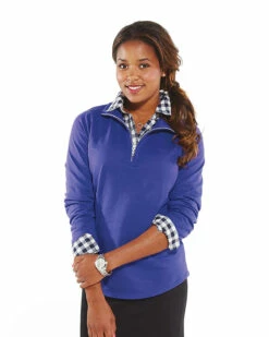 Ladies' French Terry 1/4-Zip Pullover -Jiffyshirts Store b6b595bfca98c8