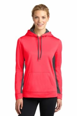 Ladies Sport-Wick Fleece Colorblock Hooded Pullover -Jiffyshirts Store b7df2ea3e37ca8