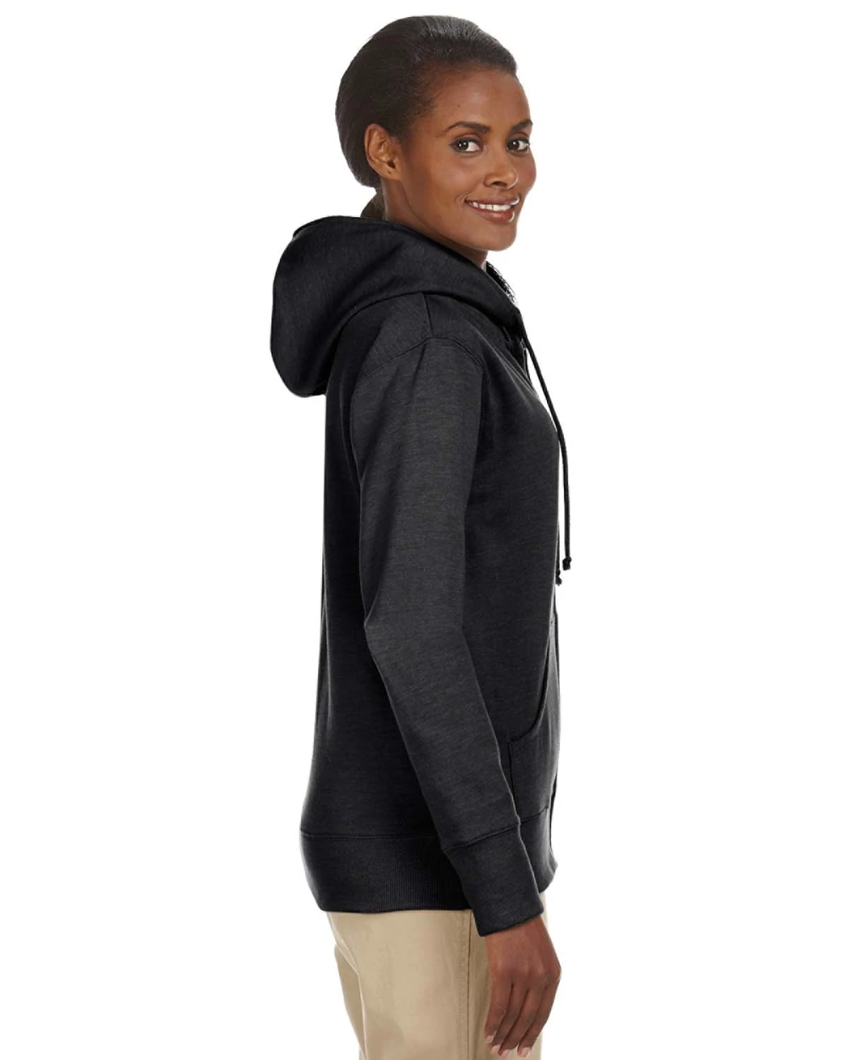 Ladies' 7 Oz. Organic/Recycled Heathered Fleece Full-Zip Hood 4 Ladies' 7 Oz. Organic/Recycled Heathered Fleece Full-Zip Hood - Image 2