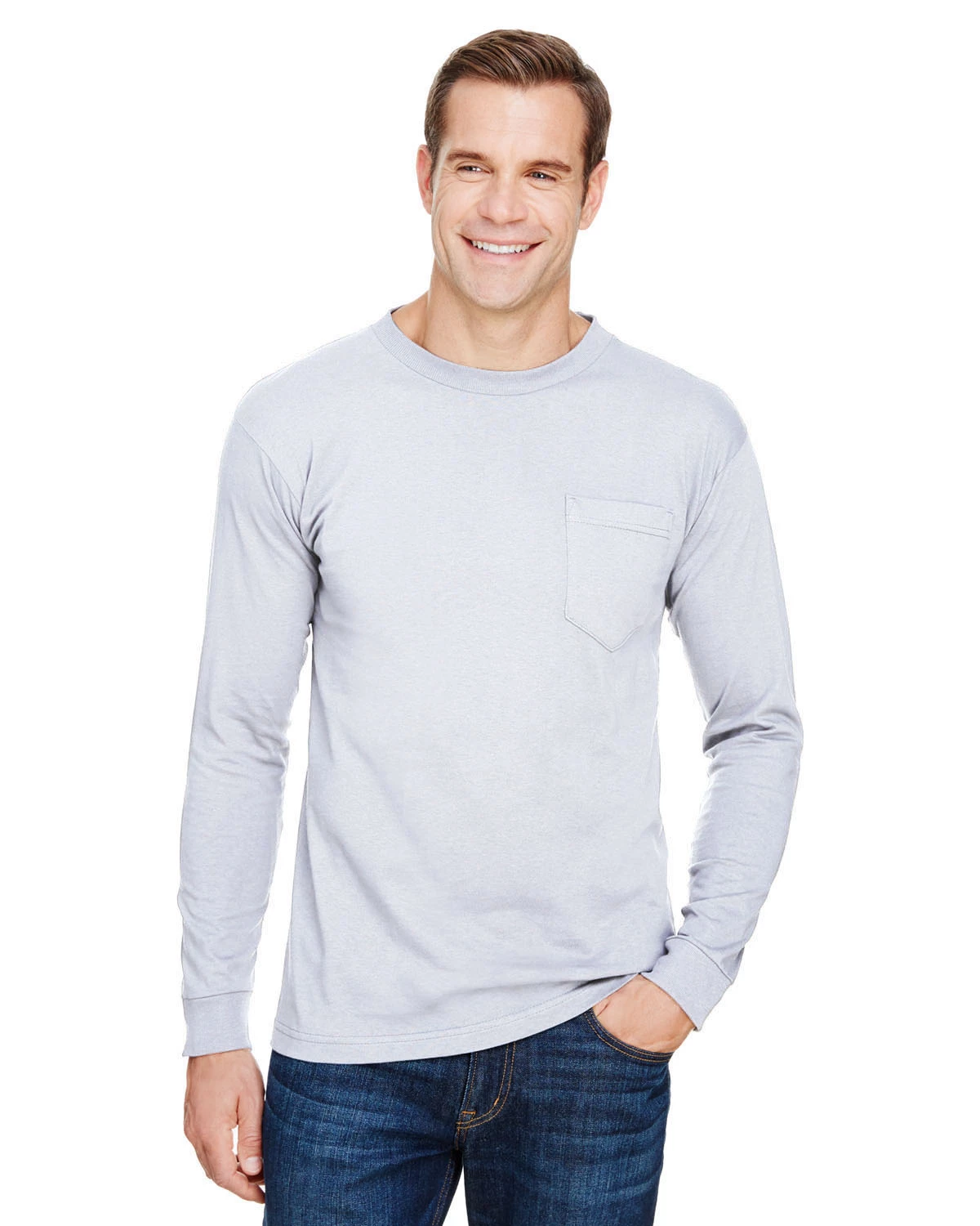 Unisex Union-Made Long-Sleeve Pocket Crew T-Shirt 7 Unisex Union-Made Long-Sleeve Pocket Crew T-Shirt - Image 5