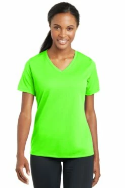 Ladies PosiCharge RacerMesh V-Neck Tee -Jiffyshirts Store b9c1c6a3684b93