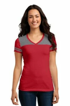 District Ladies' Junior Varsity V-Neck Tee -Jiffyshirts Store bc0b86c6c31de4