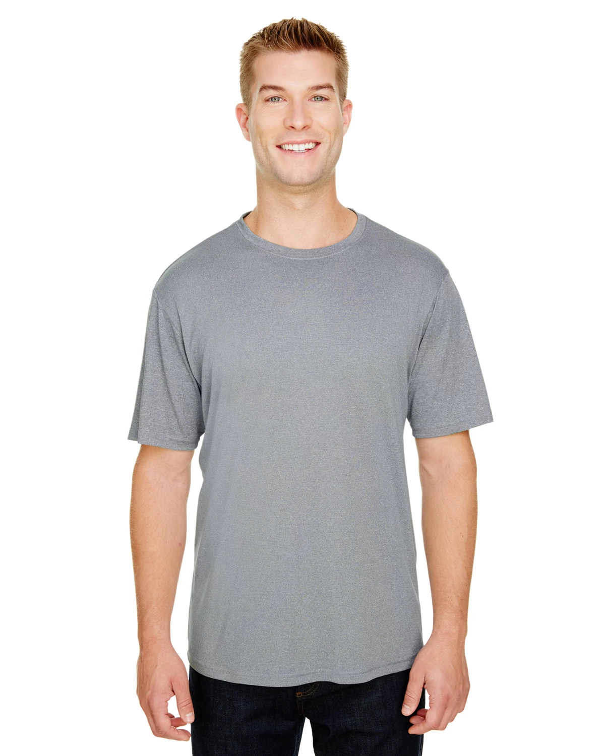 Adult Topflight Heather Performance T-Shirt 6 Adult Topflight Heather Performance T-Shirt - Image 4