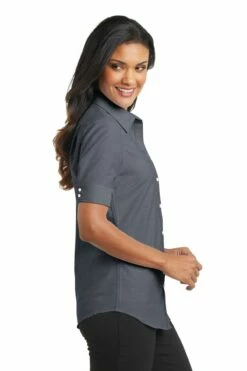 Ladies Short Sleeve SuperPro Oxford Shirt 10 Ladies Short Sleeve SuperPro Oxford Shirt -Jiffyshirts Store bd93c15656613a