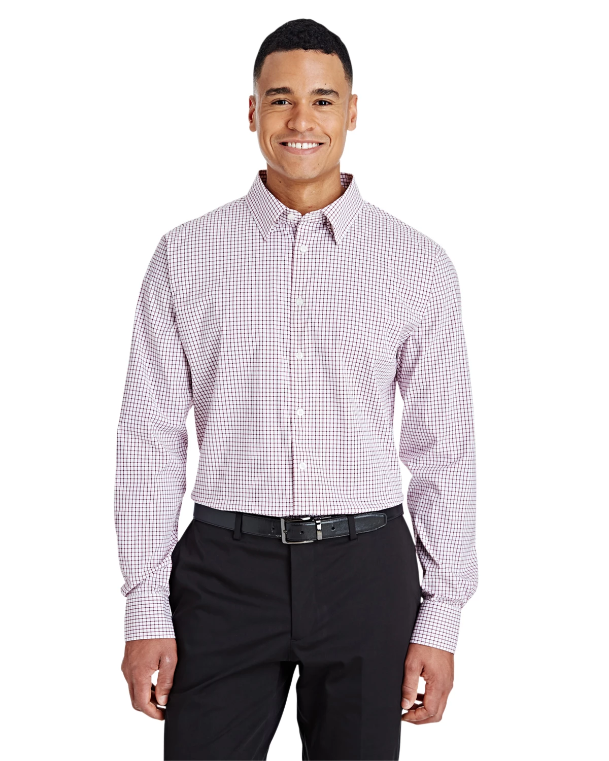 CrownLux Performance™ Men's Micro Windowpane Shirt 6 CrownLux Performance™ Men's Micro Windowpane Shirt - Image 4