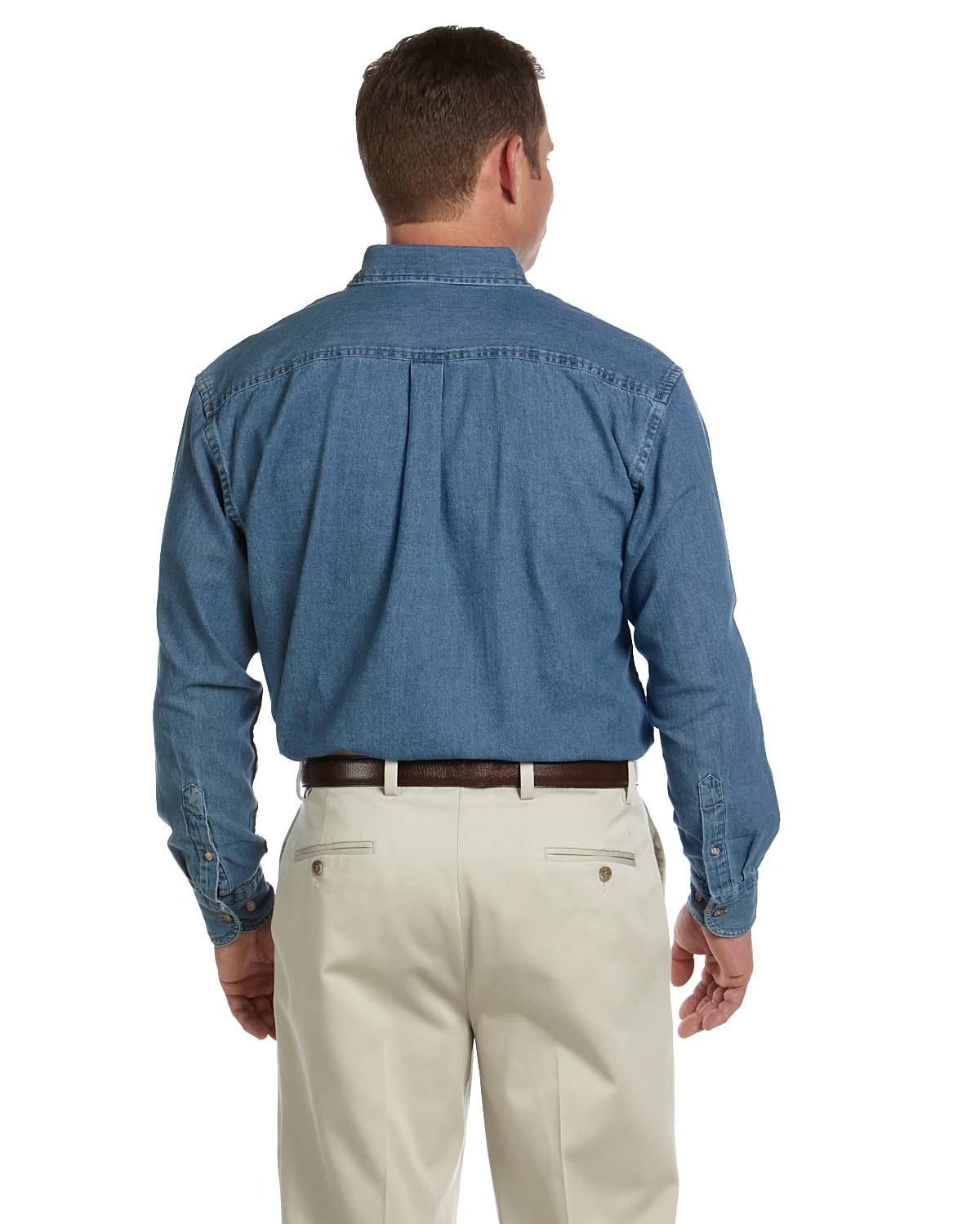 Men's Tall 6.5 Oz. Long-Sleeve Denim Shirt 5 Men's Tall 6.5 Oz. Long-Sleeve Denim Shirt - Image 3