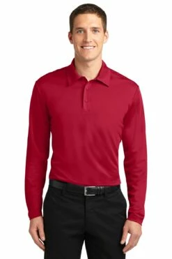 Silk Touch Performance Long Sleeve Polo -Jiffyshirts Store cab035ef7b2e33