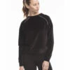 Ladies' Velour Long Sleeve Crop T-Shirt