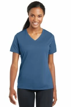 Ladies PosiCharge RacerMesh V-Neck Tee -Jiffyshirts Store ccb61382b04f4a