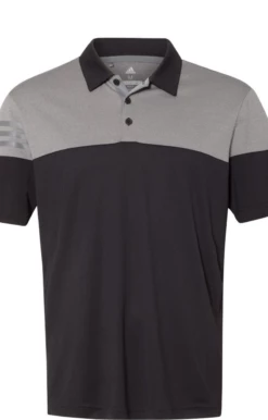 ADIDAS Men's 3-Stripes Heather Block Polo -Jiffyshirts Store cd64514688d1e4