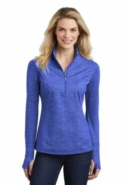 Ladies Sport-Wick Stretch Reflective Heather 1/2-Zip Pullover 17 Ladies Sport-Wick Stretch Reflective Heather 1/2-Zip Pullover -Jiffyshirts Store d15f6ee32828c9