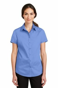 Ladies Short Sleeve SuperPro Twill Shirt -Jiffyshirts Store d16fa9a0e772a1