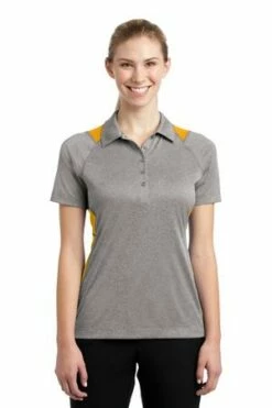 Ladies Heather Colorblock Contender Polo -Jiffyshirts Store d1cd84c8262279